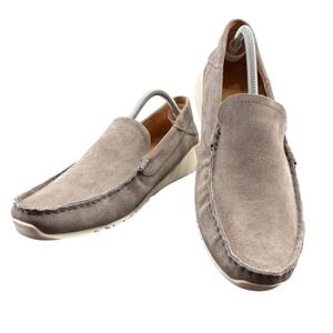 OluKai Ka'a Loafer Shoes Mens Size 13 Gray Beige Suede Slip On Casual Comfort